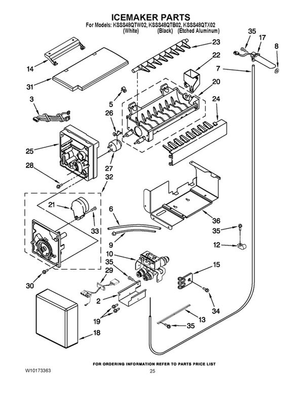 Whirlpool Refrigerator Ice Maker Parts Diagram